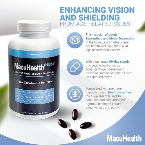 AREDS2 Macuhealth Plus+ Eye Vitamins - 90 Day Supply