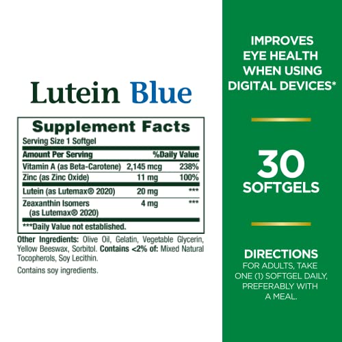 Lutein Supplements for Vision Health - 30 softgels