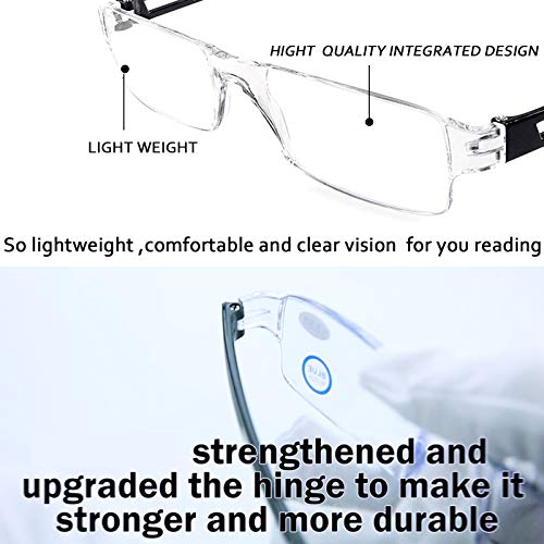 Rimless Blue Light Blocking Reading Glasses (5 Pack)