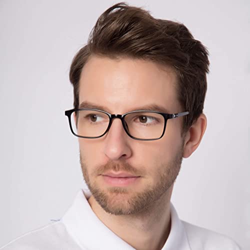 ANRRI Square Black Frame Clear Glasses