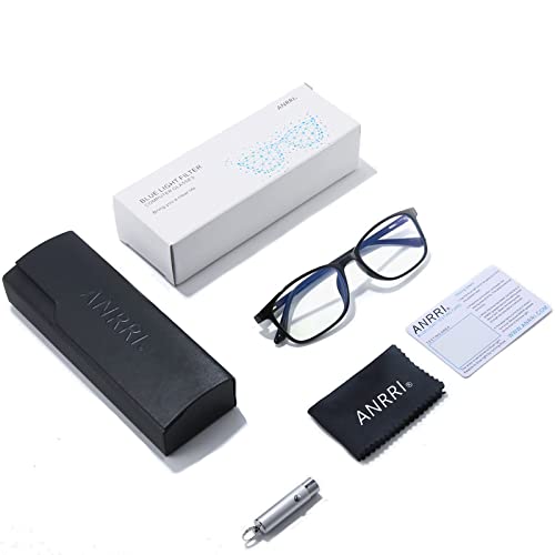 ANRRI Square Black Frame Clear Glasses