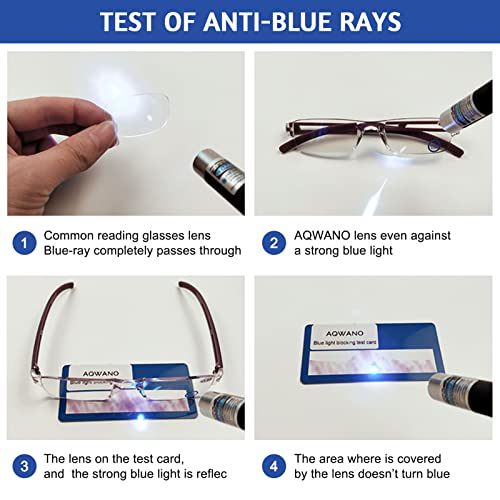 Rimless Blue Light Blocking Reading Glasses (5 Pack)
