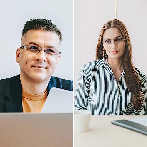 Rimless Blue Light Blocking Reading Glasses (5 Pack)