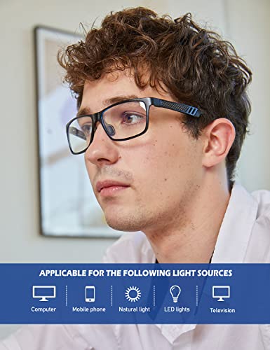 Blue light blocking glasses for men's eye comfort