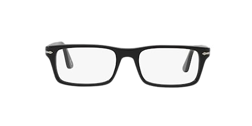 Persol Rectangular Eyeglasses, Black, 55mm