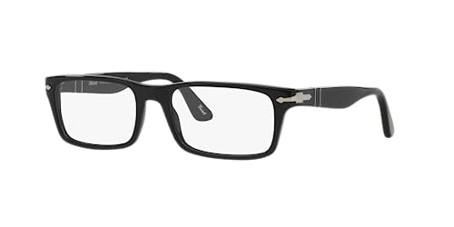 Persol Rectangular Eyeglasses, Black, 55mm