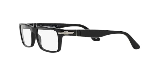 Persol Rectangular Eyeglasses, Black, 55mm