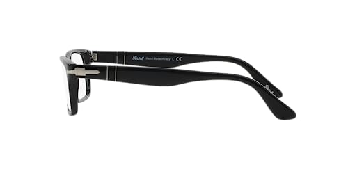 Persol Rectangular Eyeglasses, Black, 55mm