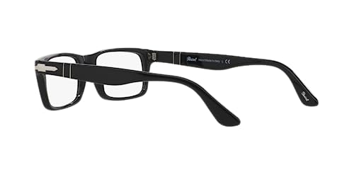 Persol Rectangular Eyeglasses, Black, 55mm