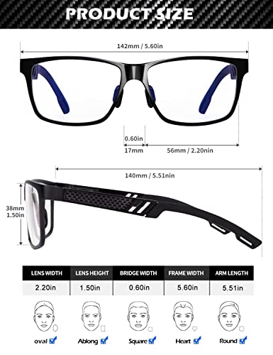 Blue light blocking glasses for men's eye comfort