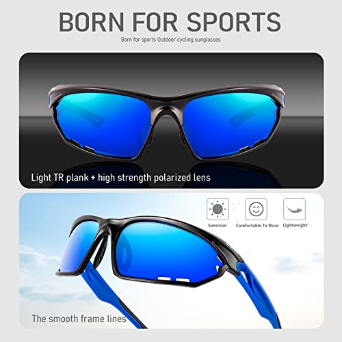 BIRCEN Polarized Sport Sunglasses for Men - Women UV Protection Shades for Motorcycle Golf Baseball Cycling Fishing Driving