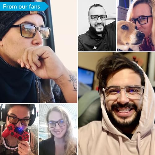 J+S Vision Blue Light Shield Computer Reading/Gaming Glasses - 0.0 Magnification - Anti Blue Light 100% UV Protection Low Color Distortion, Classic Black Frame - Essential Gaming Gear