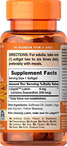 Lutein and Zeaxanthin Eye Health Softgel – 200ct