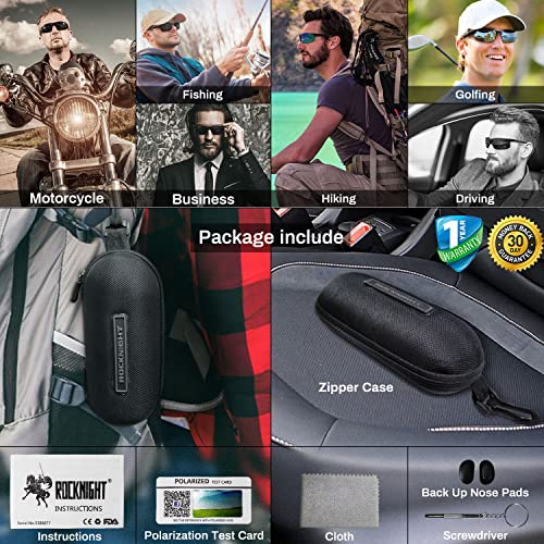 ROCKNIGHT Polarized Sunglasses for Men UV Protection