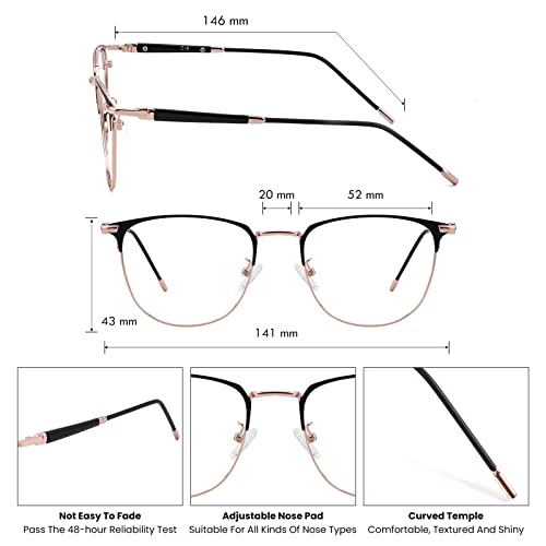 Rose Gold Blue Light Glasses for Eye Care