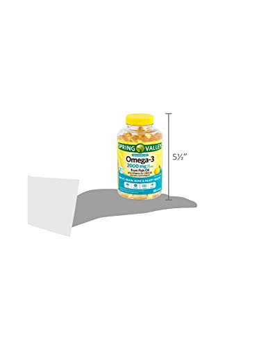 Spring Valley Omega-3 from Fish Oil 2000 mg, Maximum Care, 120 Count + STS Sticker.