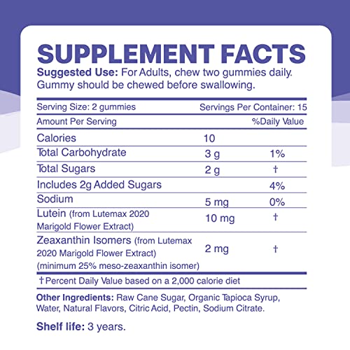 Apnas Lutein Gummies for Adults, 30 ct