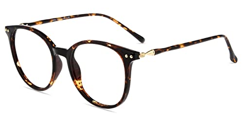 Oversize Round Tortoise Blue Light Blocking Glasses