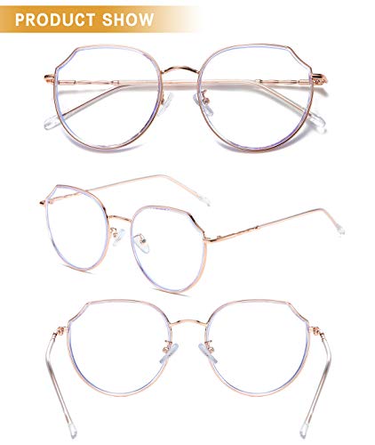 Gold Non-Prescription Blue Light Glasses for Eye Care