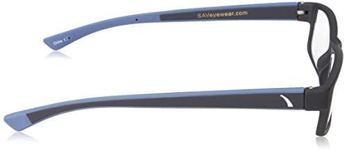 Men's Blue Rectangular Reading Glasses 2.5