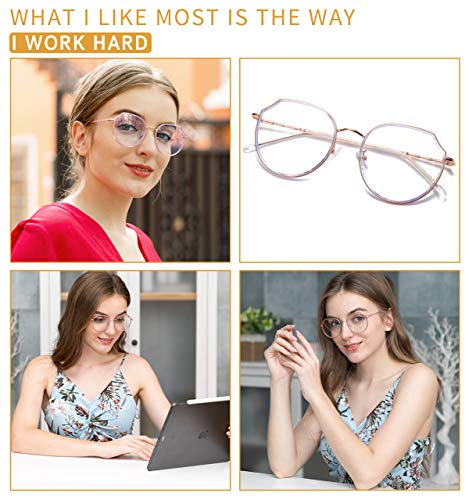 Gold Non-Prescription Blue Light Glasses for Eye Care