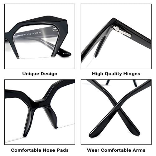 Stylish Black Oversized Cat Eye Glasses for Women