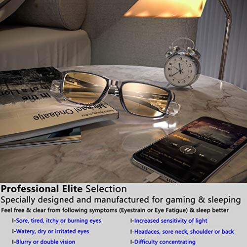 Blue Light Blocking Glasses with Detachable Shield