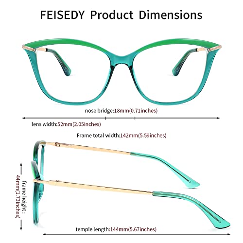 Blue Light Blocking Cateye Glasses FEISEDY B2772