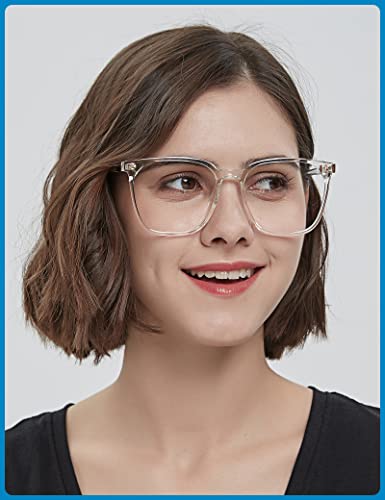Blue Light Blocking Glasses, Oversized Square Frame