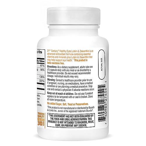 Healthy Eyes Capsules with Lutein and Zeaxanthin (60 ct)