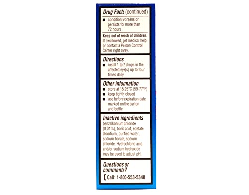 Bausch and Lomb redness relief drops (3 pack)