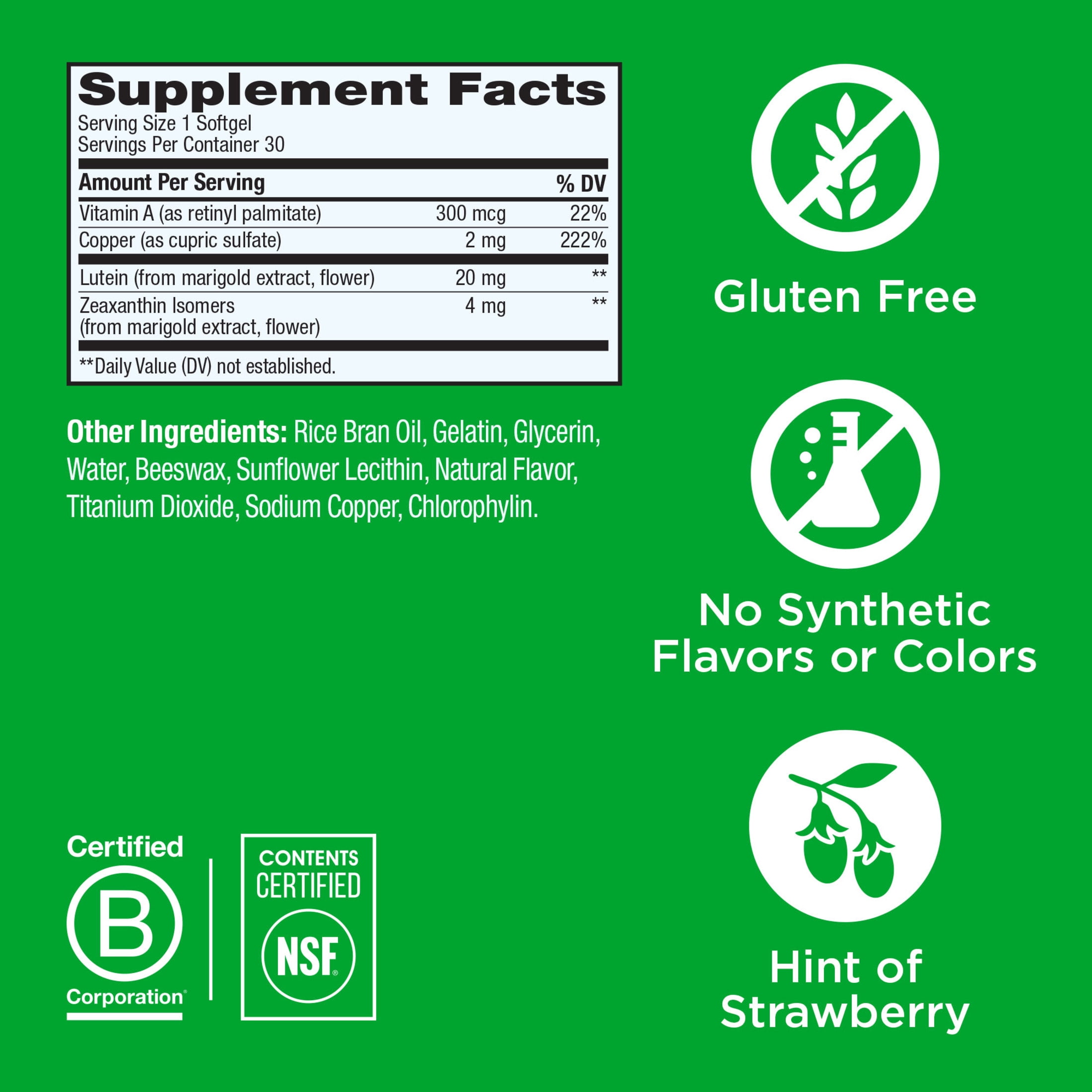 OLLY Blue Light Eye Supplement, 30 Softgels