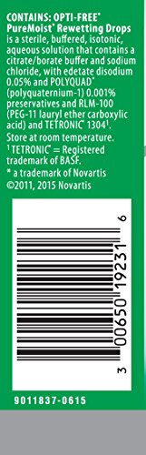 Opti-Free Puremoist Rewetting Drops, 12-mL