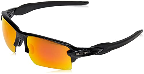 Oakley Men's Oo9188 Flak 2.0 XL Rectangular Sunglasses, Polished Black/Prizm Ruby Polarized, 59 mm