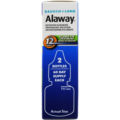 Allergy Eye Itch Relief Eye Drops by Alaway, Antihistamine, 10 mL (Pack of 2)