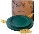 Eco-Friendly Wheat Straw Reusable Plates Set - 8 Pcs