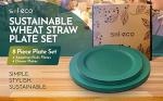Eco-Friendly Wheat Straw Reusable Plates Set - 8 Pcs