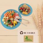Eco-Friendly Wheat Straw Reusable Plates Set - 8 Pcs
