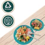 Eco-Friendly Wheat Straw Reusable Plates Set - 8 Pcs
