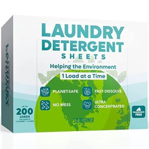 Eco-Friendly Laundry Detergent Sheets – Unscented, 200 Loads