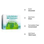 Eco-Friendly Laundry Detergent Sheets – Unscented, 200 Loads