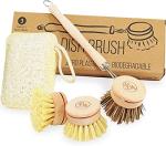 Eco-Friendly Wooden Dish Brush & Sponge Set