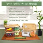 Eco-Friendly Glass Meal Prep Containers with Bamboo Lids