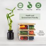 Eco-Friendly Glass Meal Prep Containers with Bamboo Lids