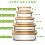 Eco-Friendly Glass Food Storage Containers with Bamboo Lids