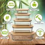 Eco-Friendly Glass Food Storage Containers with Bamboo Lids