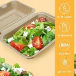 Compostable Disposable Food Containers with Lids - 500 Pack