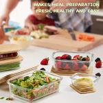Eco-Friendly Glass Food Storage Containers with Bamboo Lids