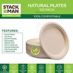 Compostable 9" Paper Plates - 125 Pack