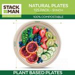Compostable 9" Paper Plates - 125 Pack